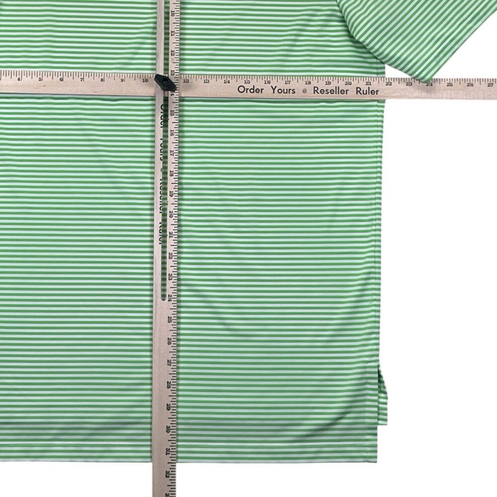 RLX Ralph Lauren Polo Shirt Mens Medium Green Striped Performance Golf Stretch - Picture 8 of 10